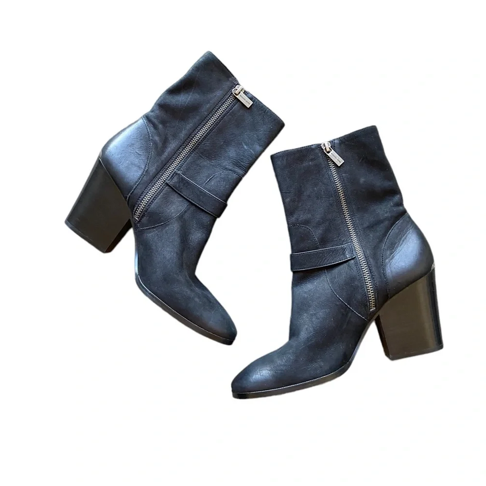 Michael Kors Ashton Mid Leather Buckle Bootie - Picture 2 of 9